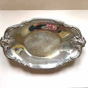 Vintage silver plate trinket dish Orleans Rose pattern